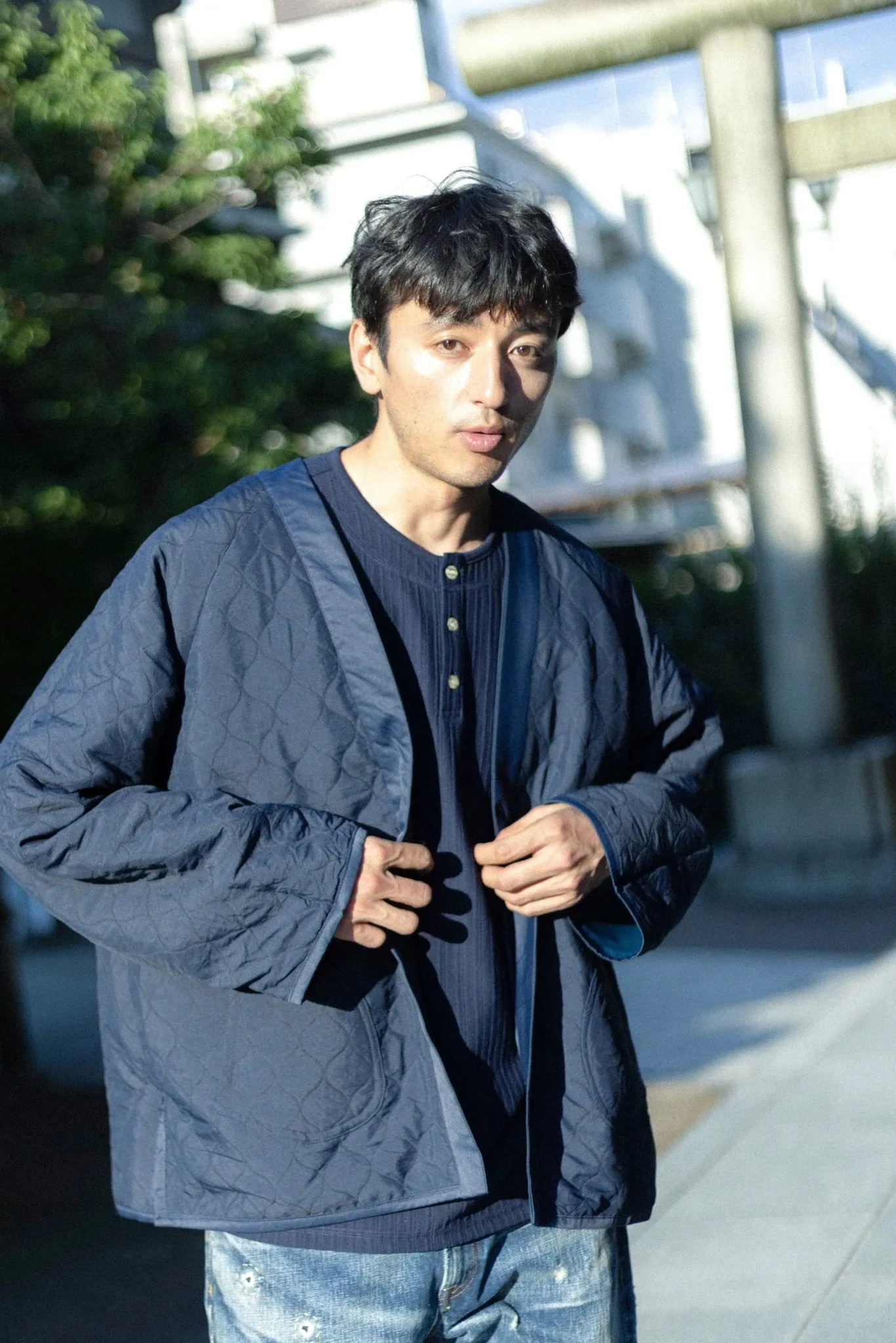 雙面すもう兎 Embroidery Reversible Kimono