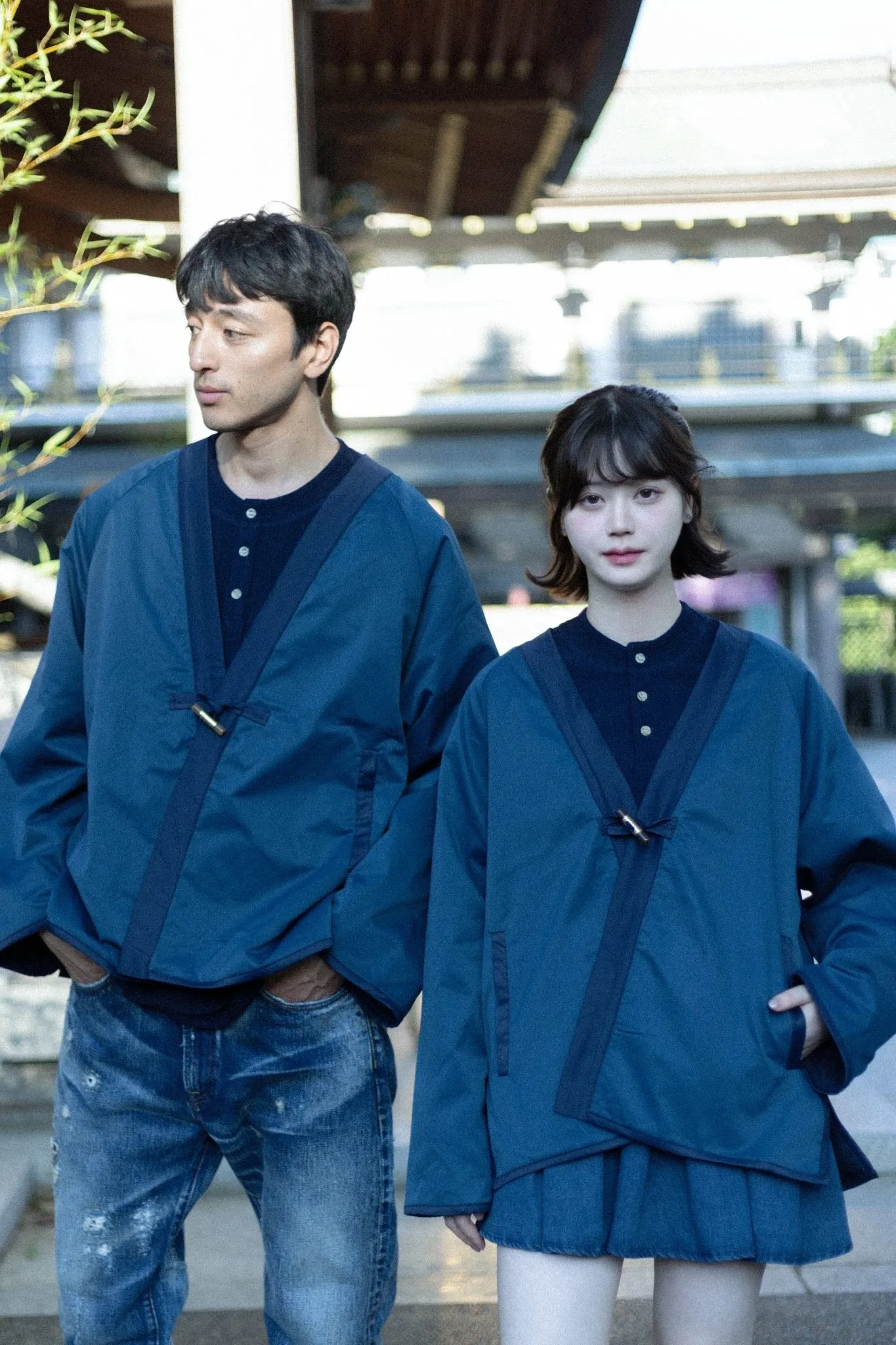 雙面すもう兎 Embroidery Reversible Kimono