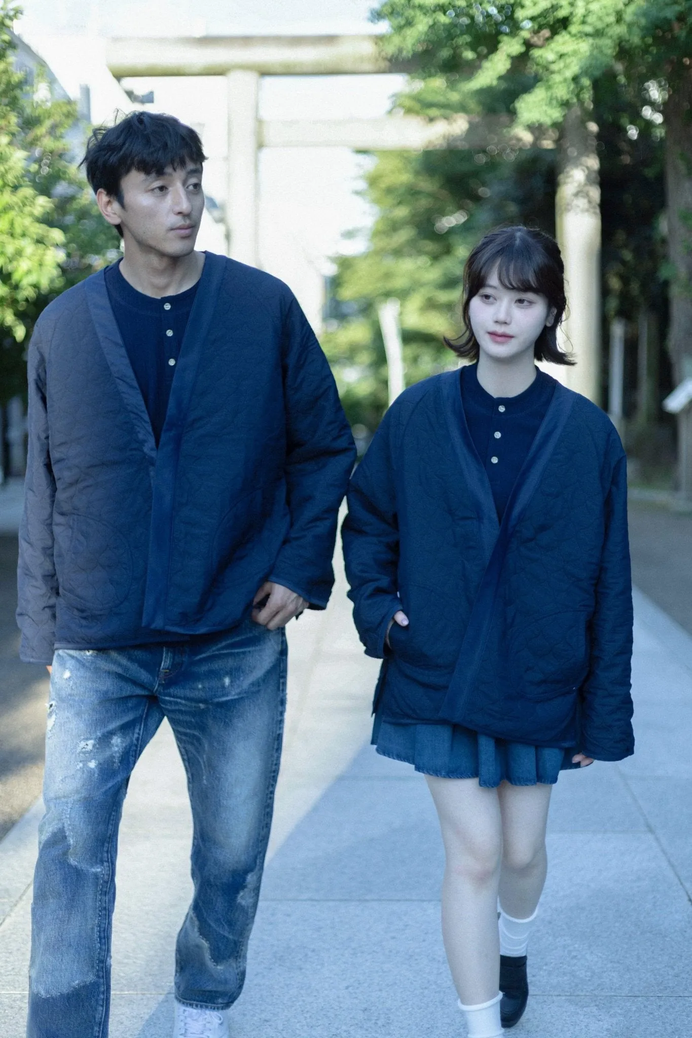 雙面すもう兎 Embroidery Reversible Kimono
