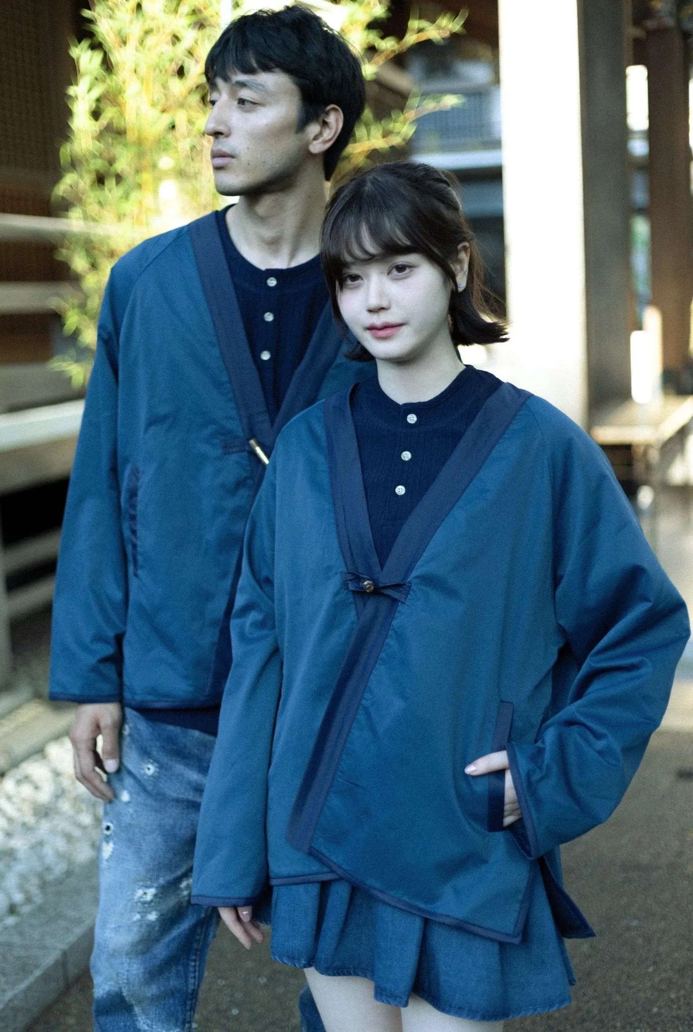 雙面すもう兎 Embroidery Reversible Kimono