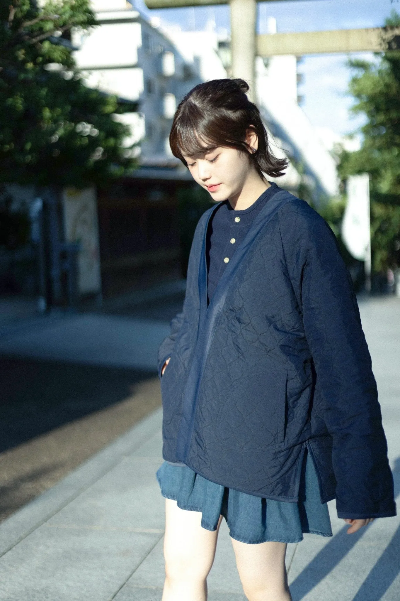 雙面すもう兎 Embroidery Reversible Kimono