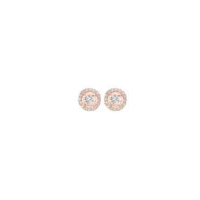 14KT Pink Gold & Diamond Tru Reflection Fashion Earrings  - 1/6 ctw