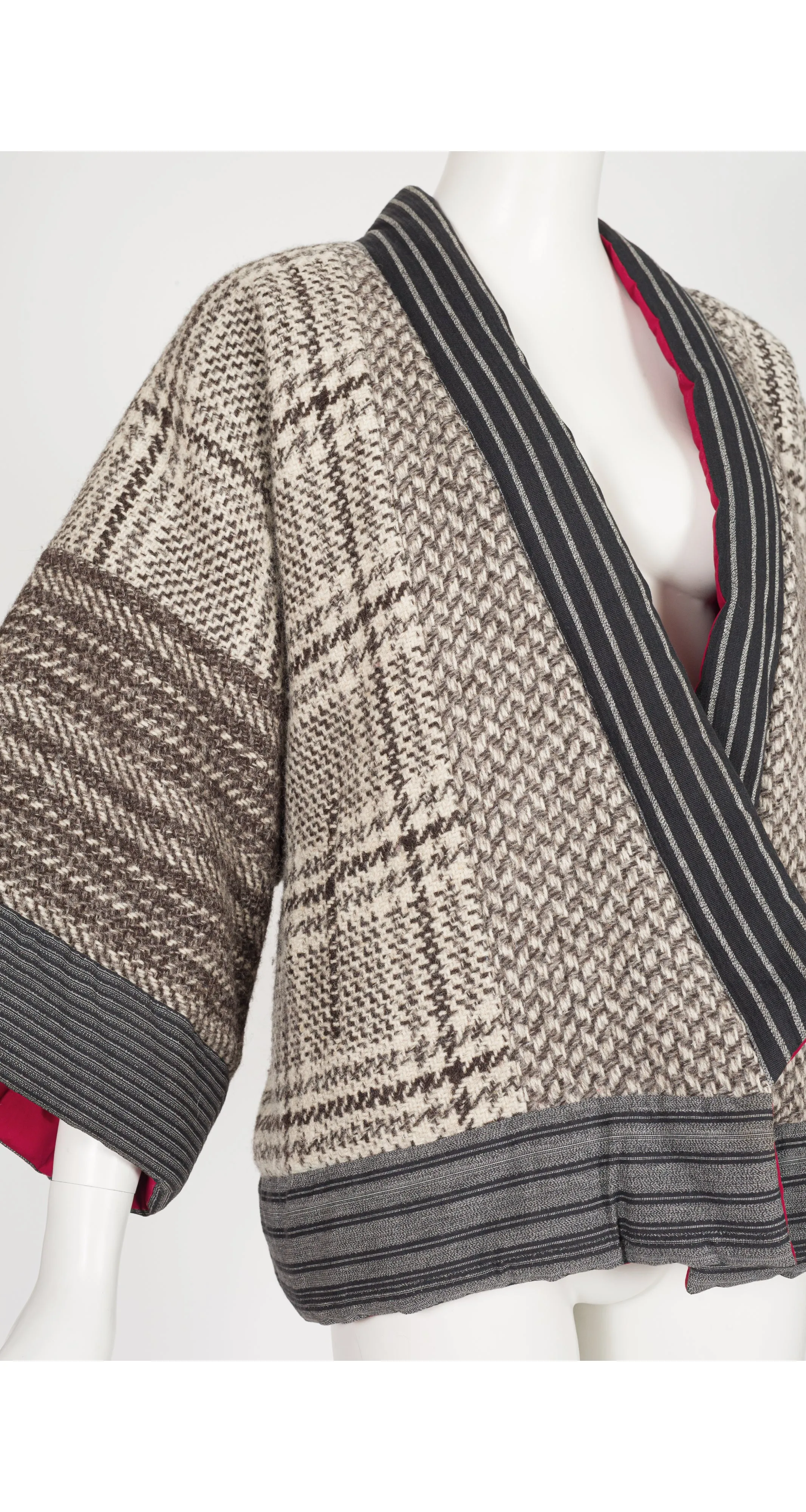 1983-84 F/W Wool Tweed Quilted Kimono Jacket