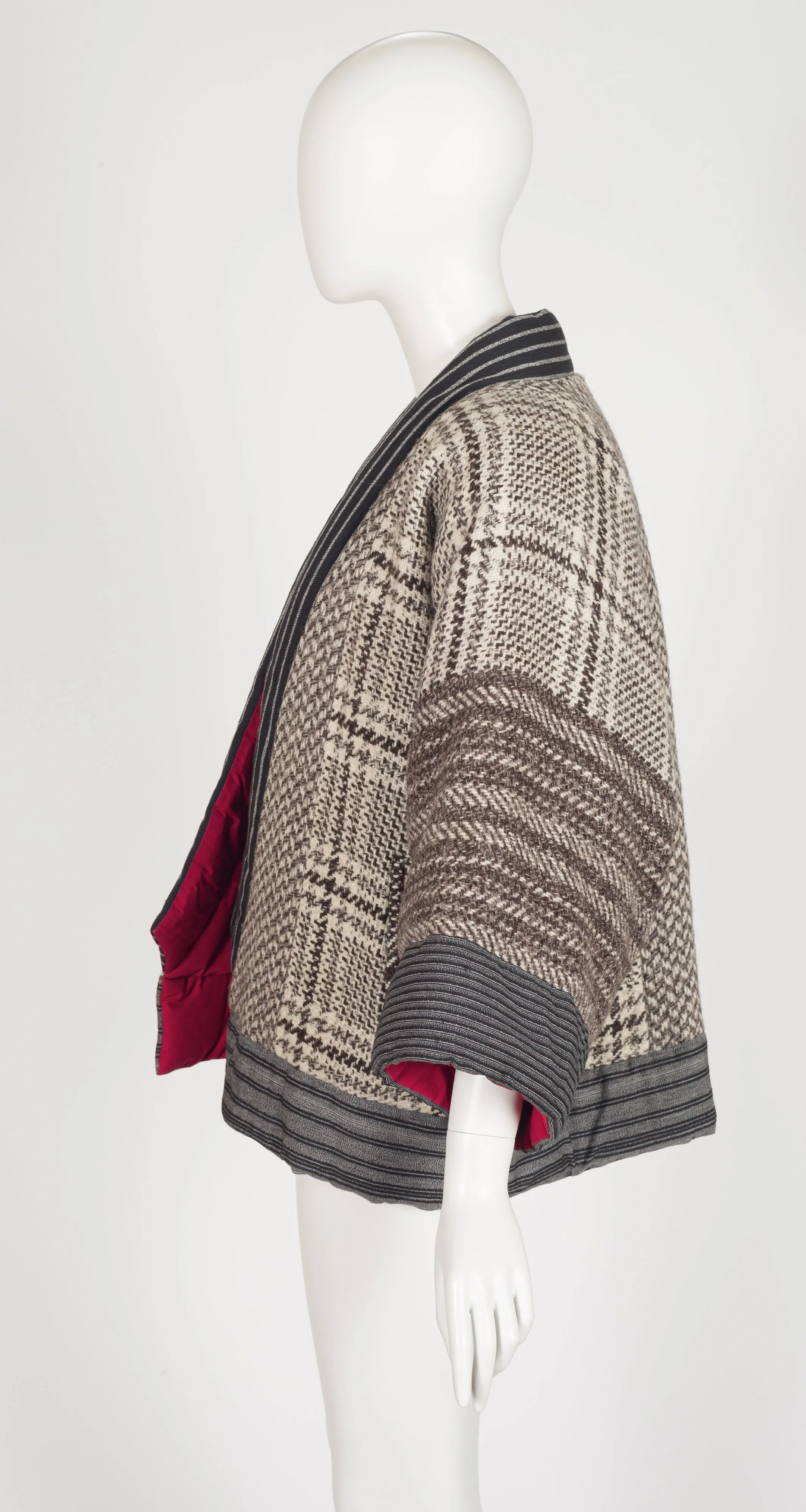 1983-84 F/W Wool Tweed Quilted Kimono Jacket