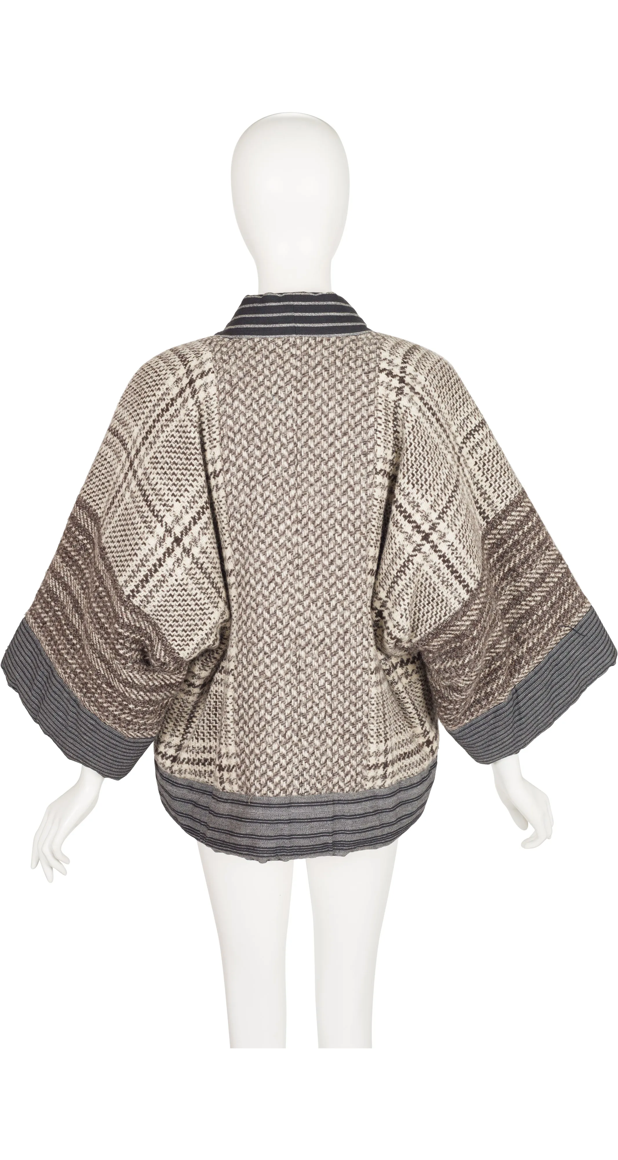 1983-84 F/W Wool Tweed Quilted Kimono Jacket