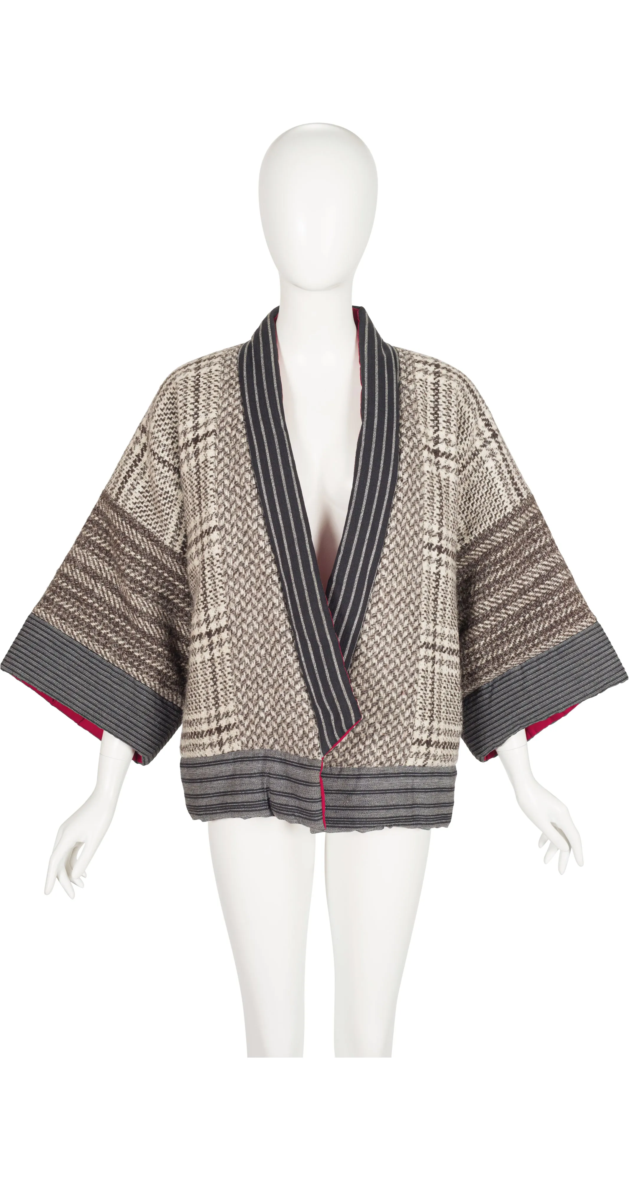 1983-84 F/W Wool Tweed Quilted Kimono Jacket