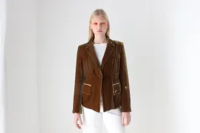 2000s Bill Blass Caramel Silk Velvet Blazer