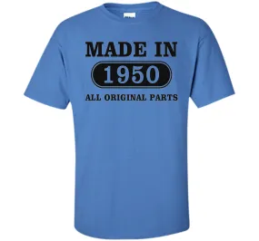 66th Birthday Gift, Made in 1950 All Original Parts, T-Shirt