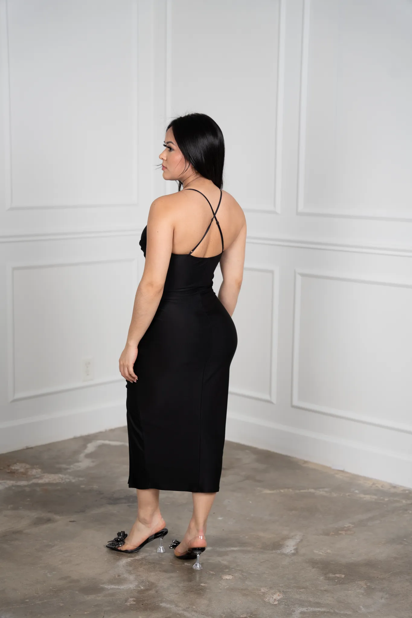 Alana - Black Strap Dress
