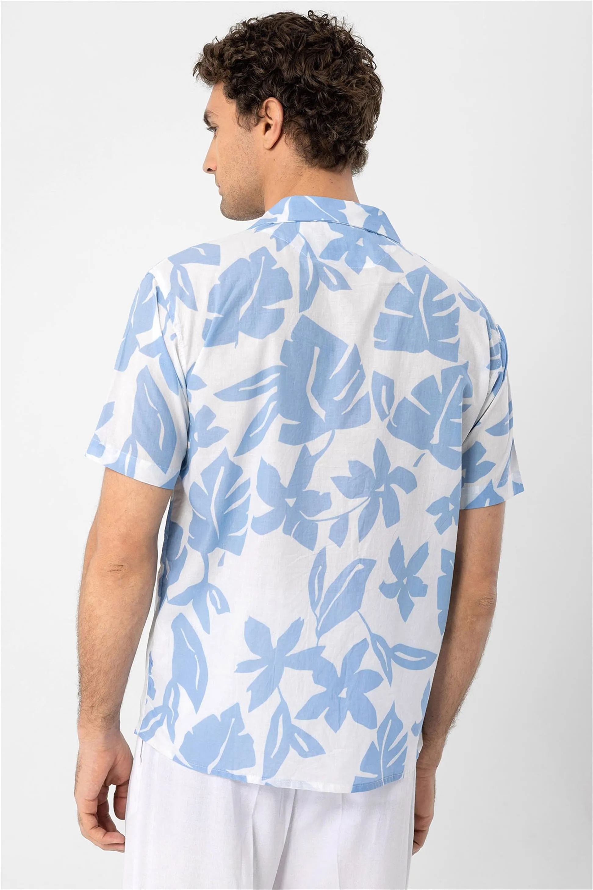 ANT Floral Patterned Top Collar Men's Shirt - Krefeld