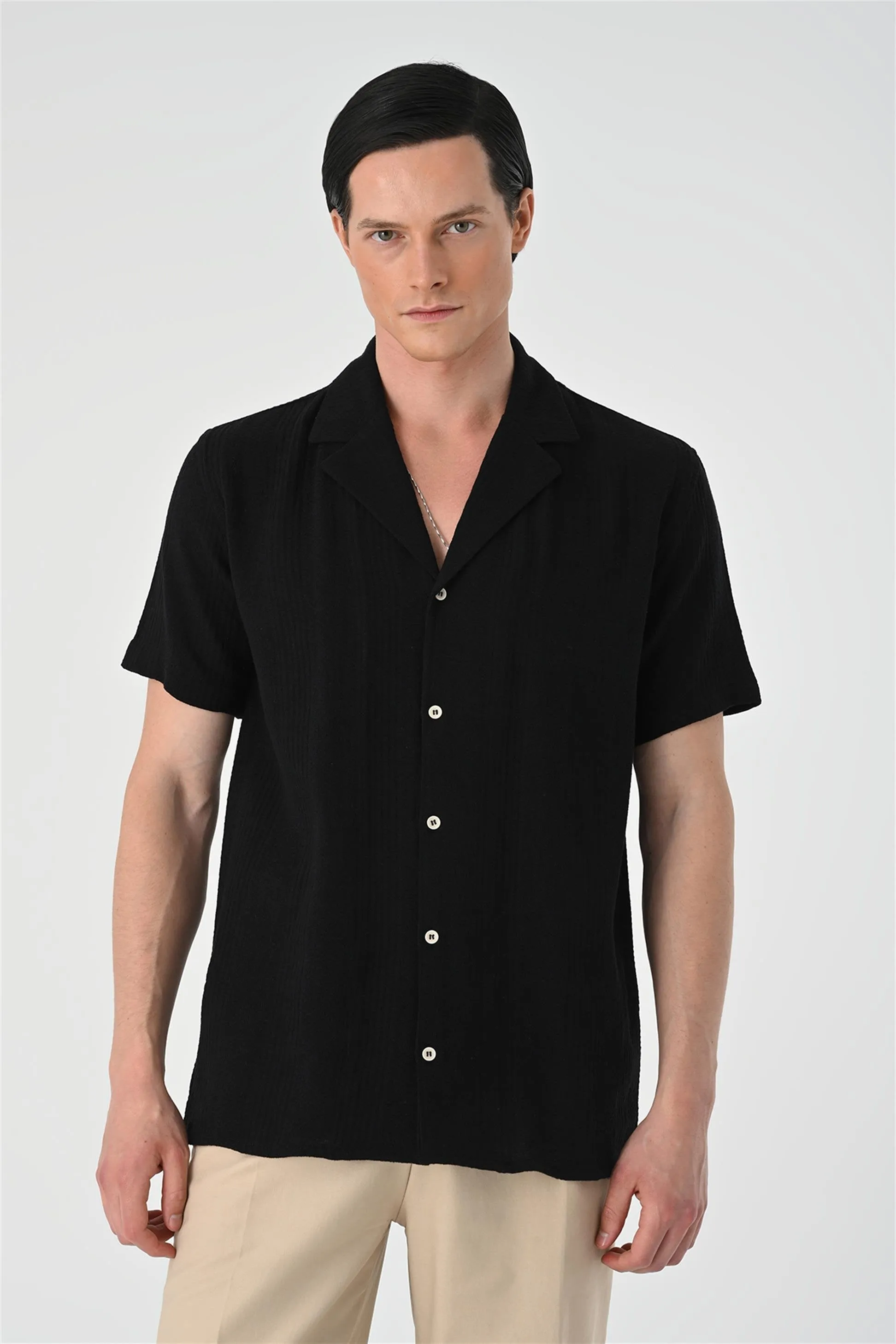 ANT Woven Patterned Short Sleeve Men's Shirt - Racine