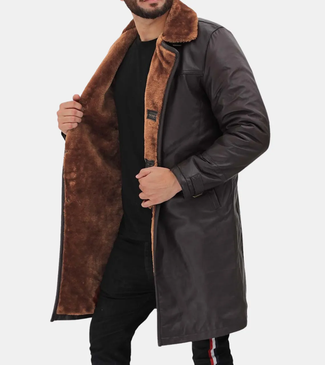Atlas Men's Brown Shearling Leather Coat