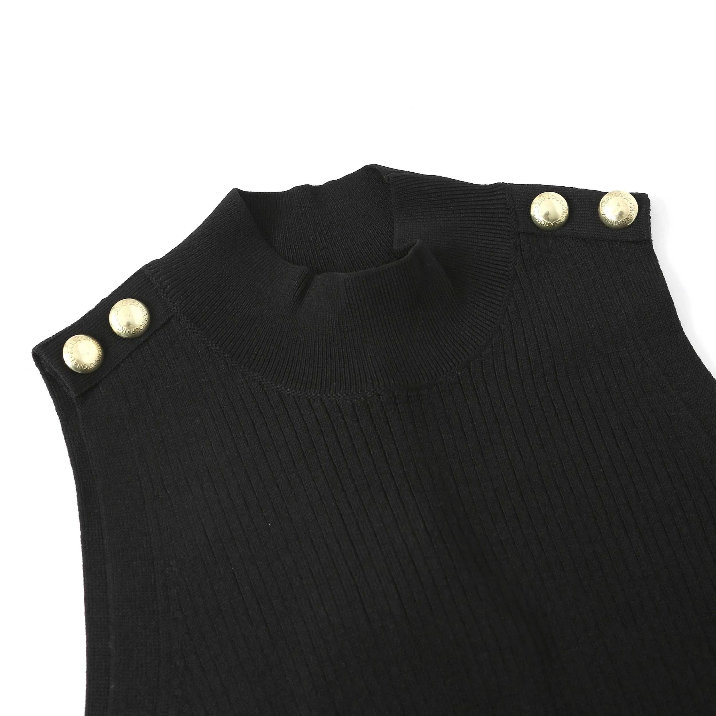 Barbour Milla Knitted Midi Dress in Black