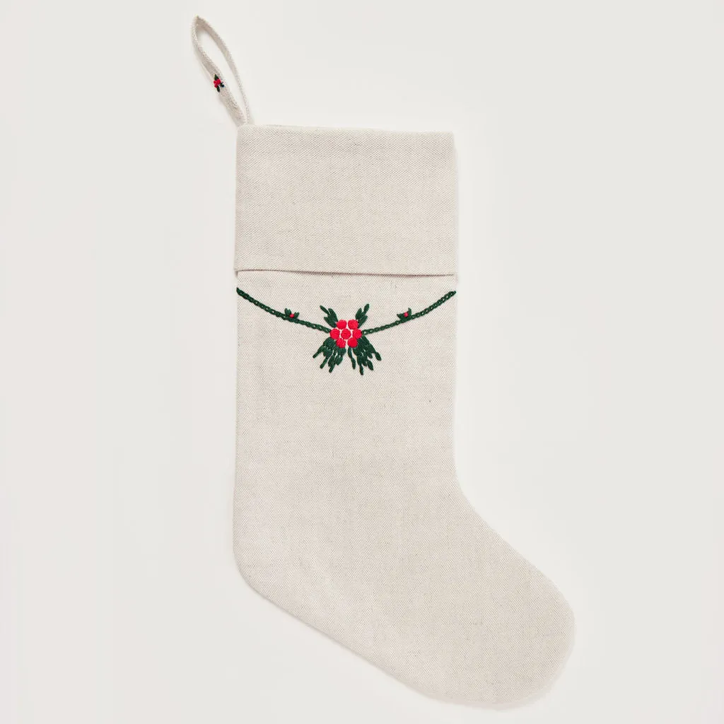 Berry Linen Stocking