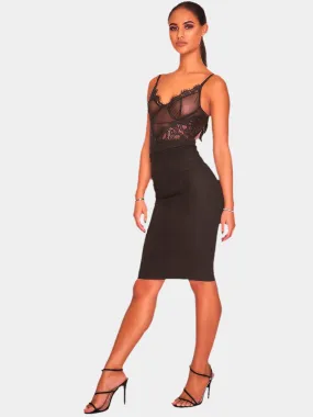 Black Suede Midi Skirt