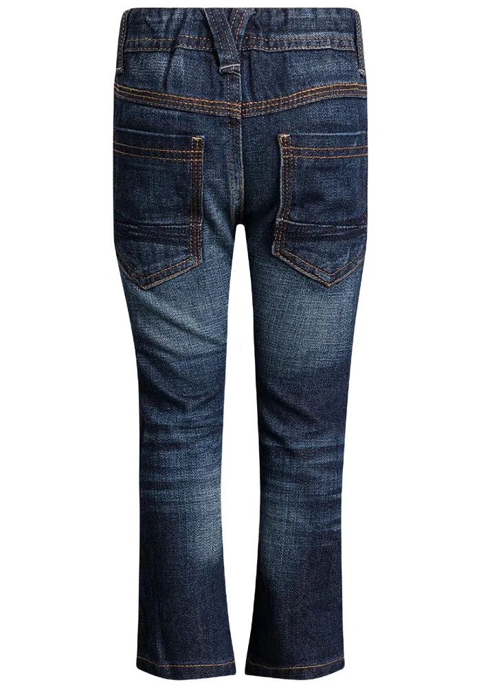 Boys Toddlers Blue Stonewash Cotton Slim Fit Denim Jeans