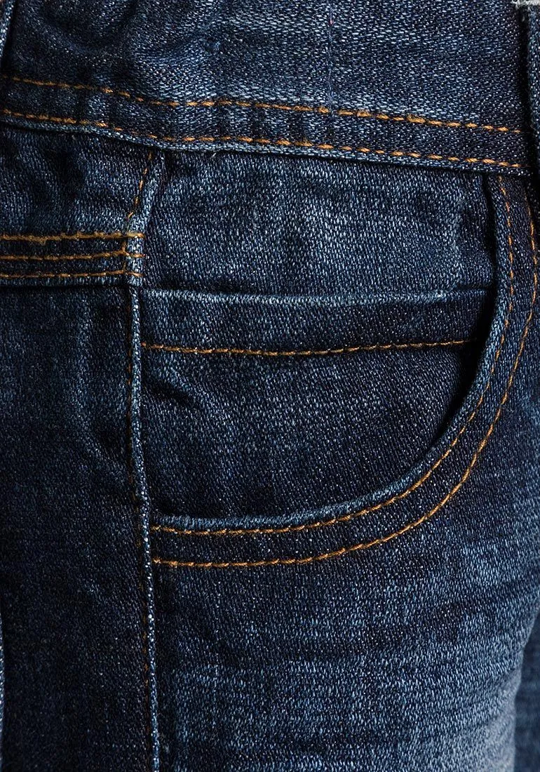 Boys Toddlers Blue Stonewash Cotton Slim Fit Denim Jeans