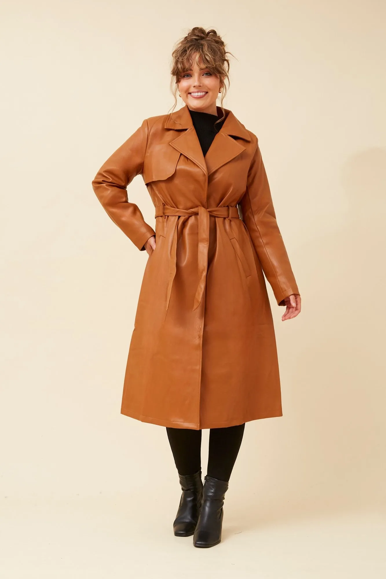 CARTIA FAUX LEATHER COAT