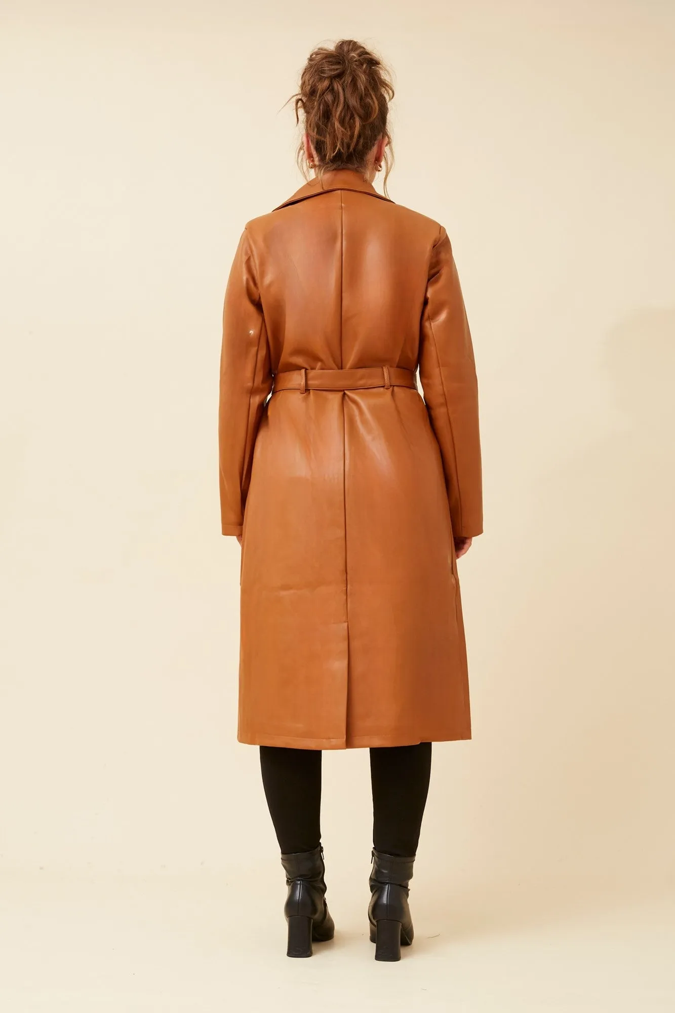 CARTIA FAUX LEATHER COAT