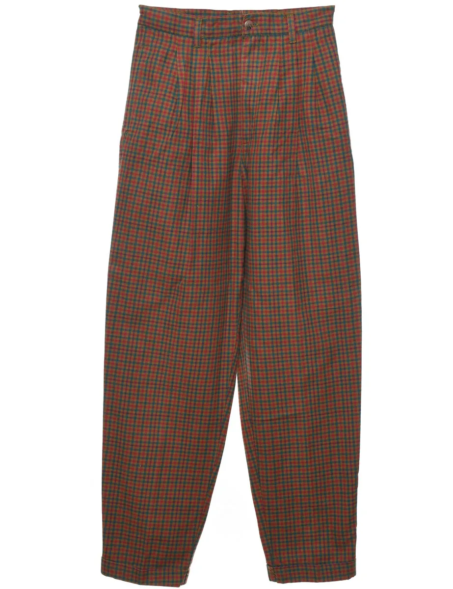 Checked Multi-Colour Trousers - W26 L29