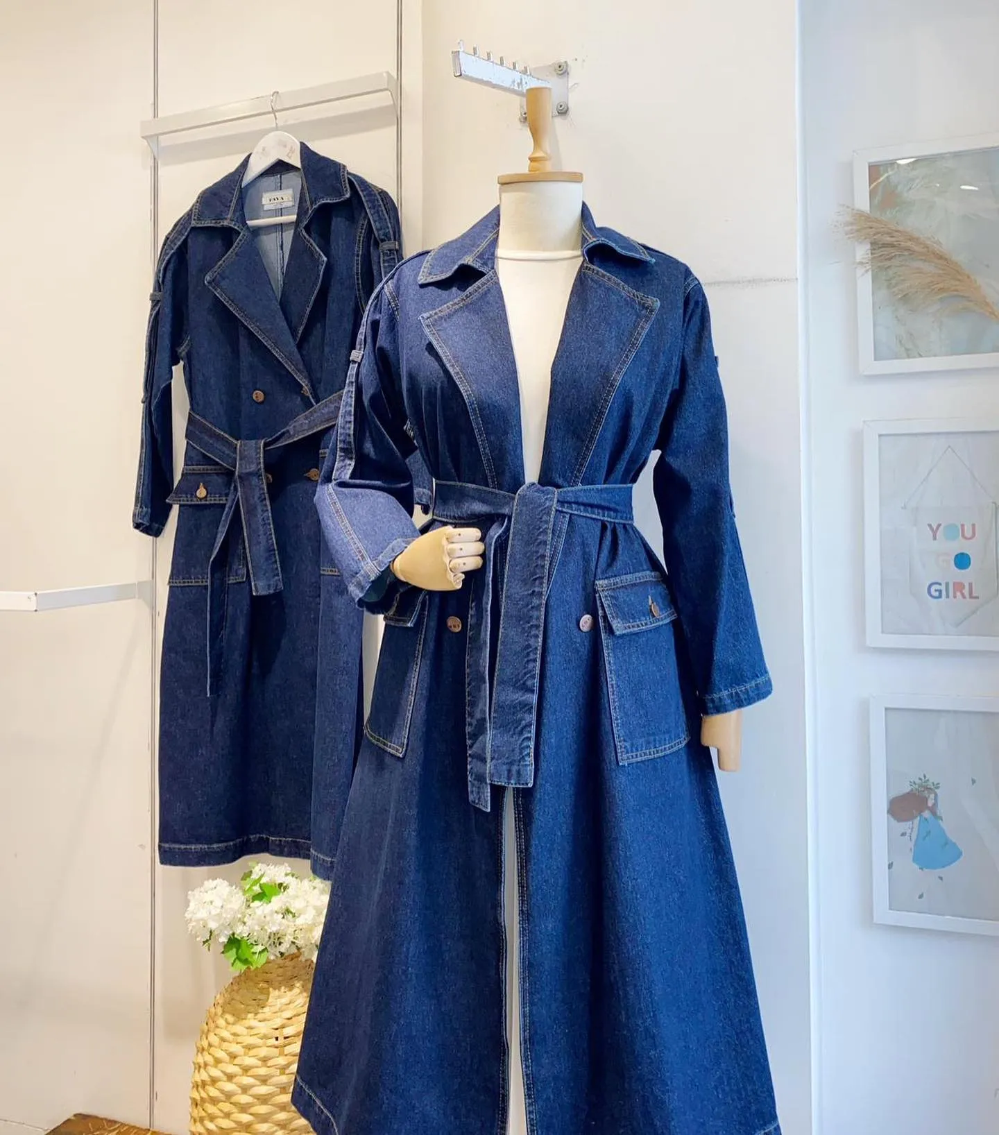 Classic Denim Trench Coat