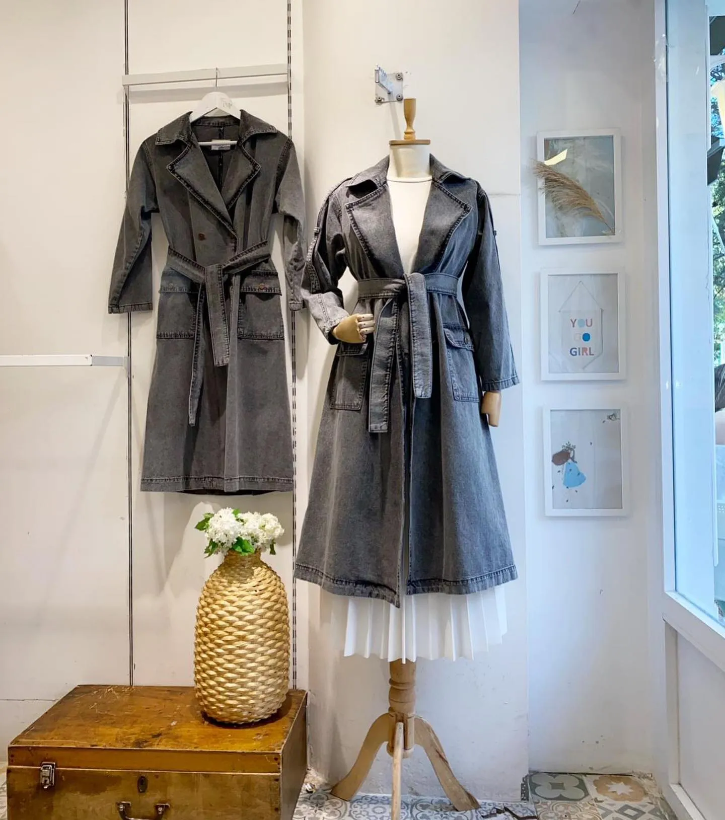 Classic Denim Trench Coat
