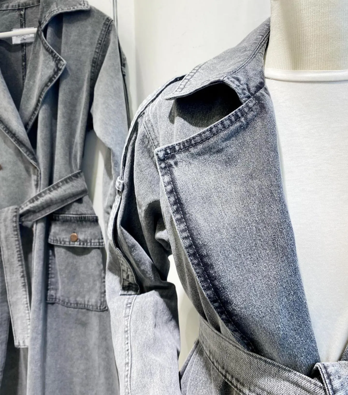Classic Denim Trench Coat