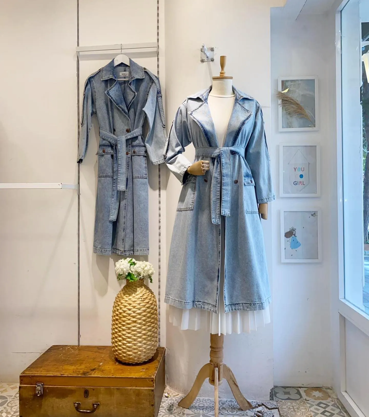 Classic Denim Trench Coat