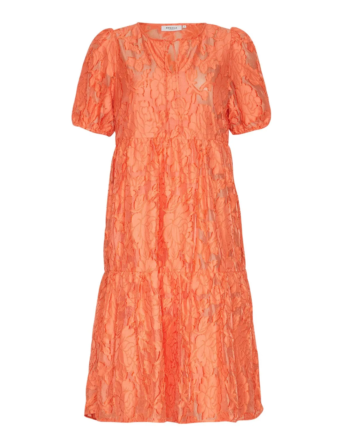 Coral Tiered Dress