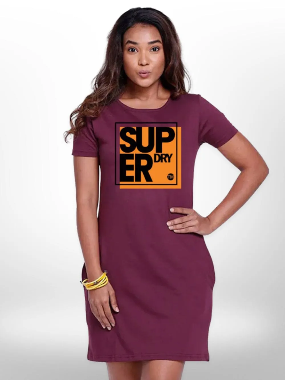 Cotton Half Sleeve Long T-shirt For Women's