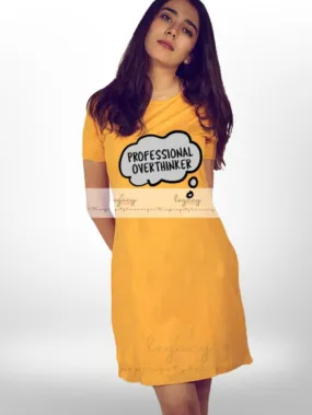 Cotton T shirt Overthinker Printed Long T-shirt For Women's