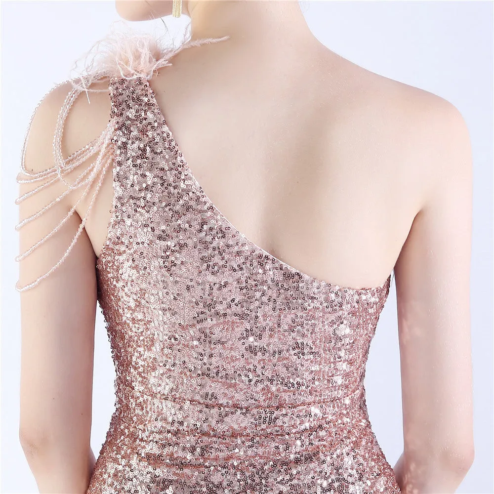 Dione-31361-Ostrich Fur Illusion Beaded Formal Dress