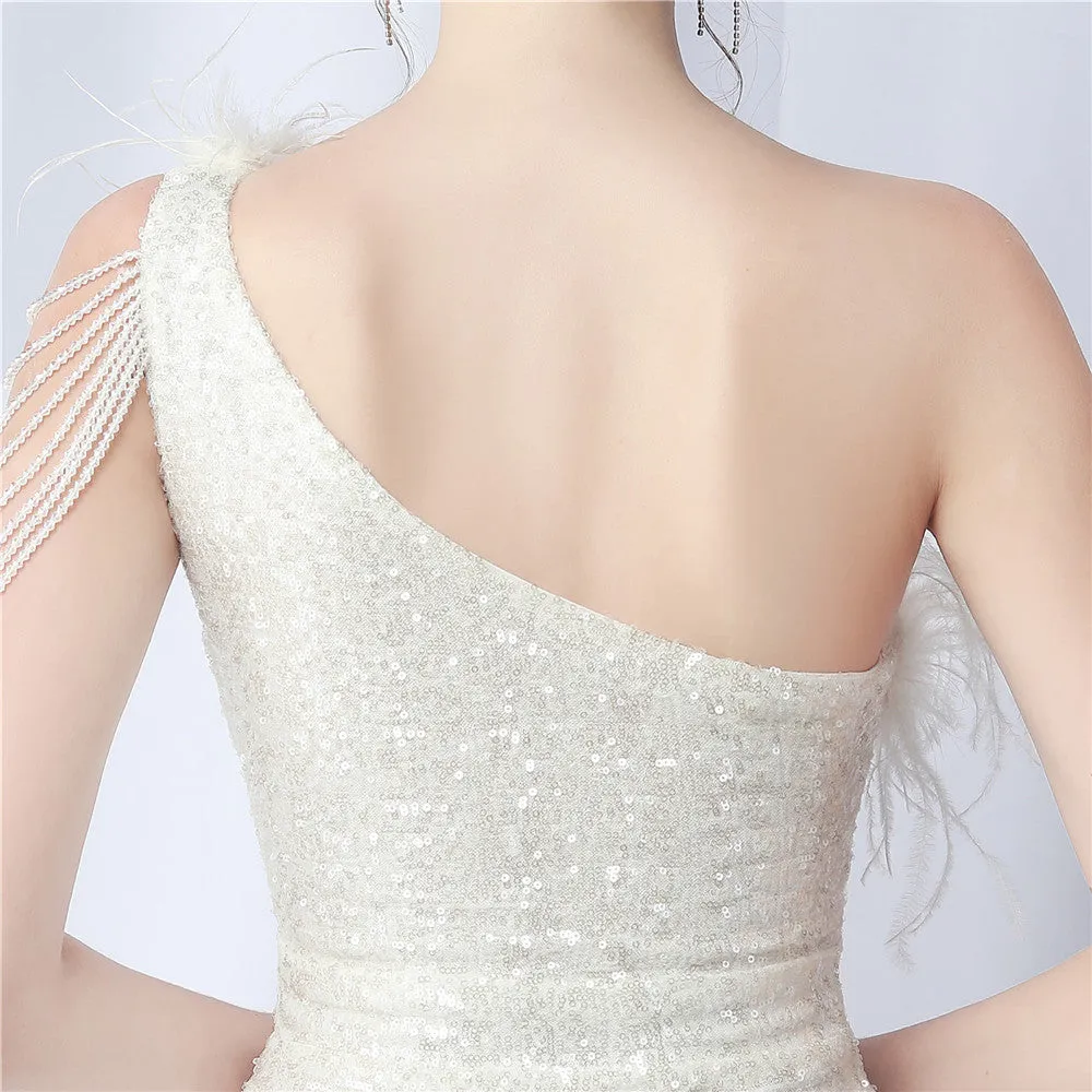Dione-31361-Ostrich Fur Illusion Beaded Formal Dress