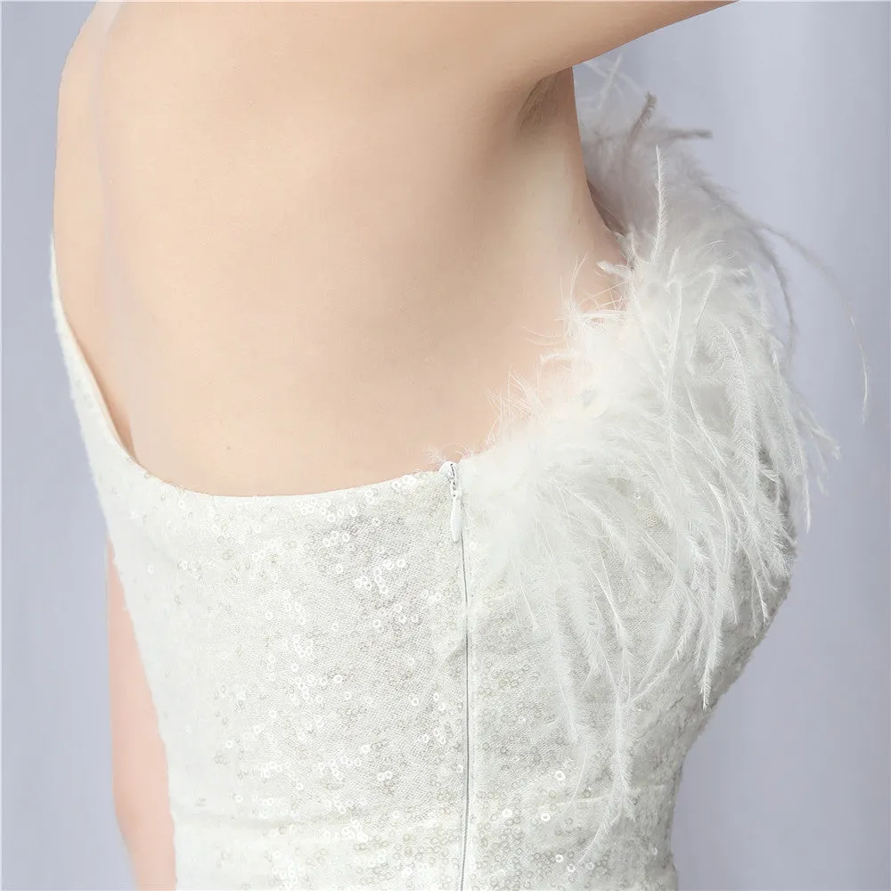 Dione-31361-Ostrich Fur Illusion Beaded Formal Dress