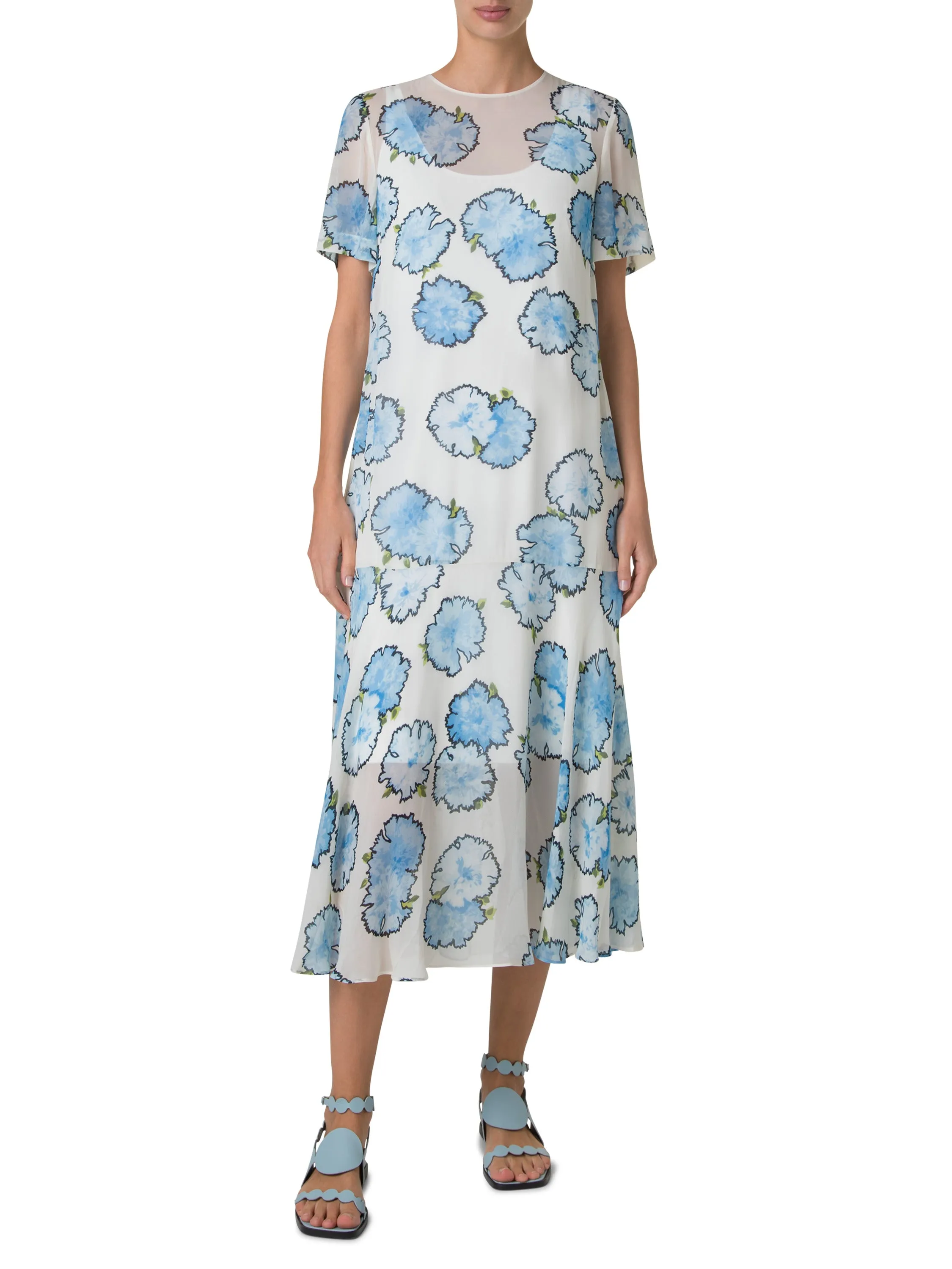 Dress - Sky Blue/Off-White