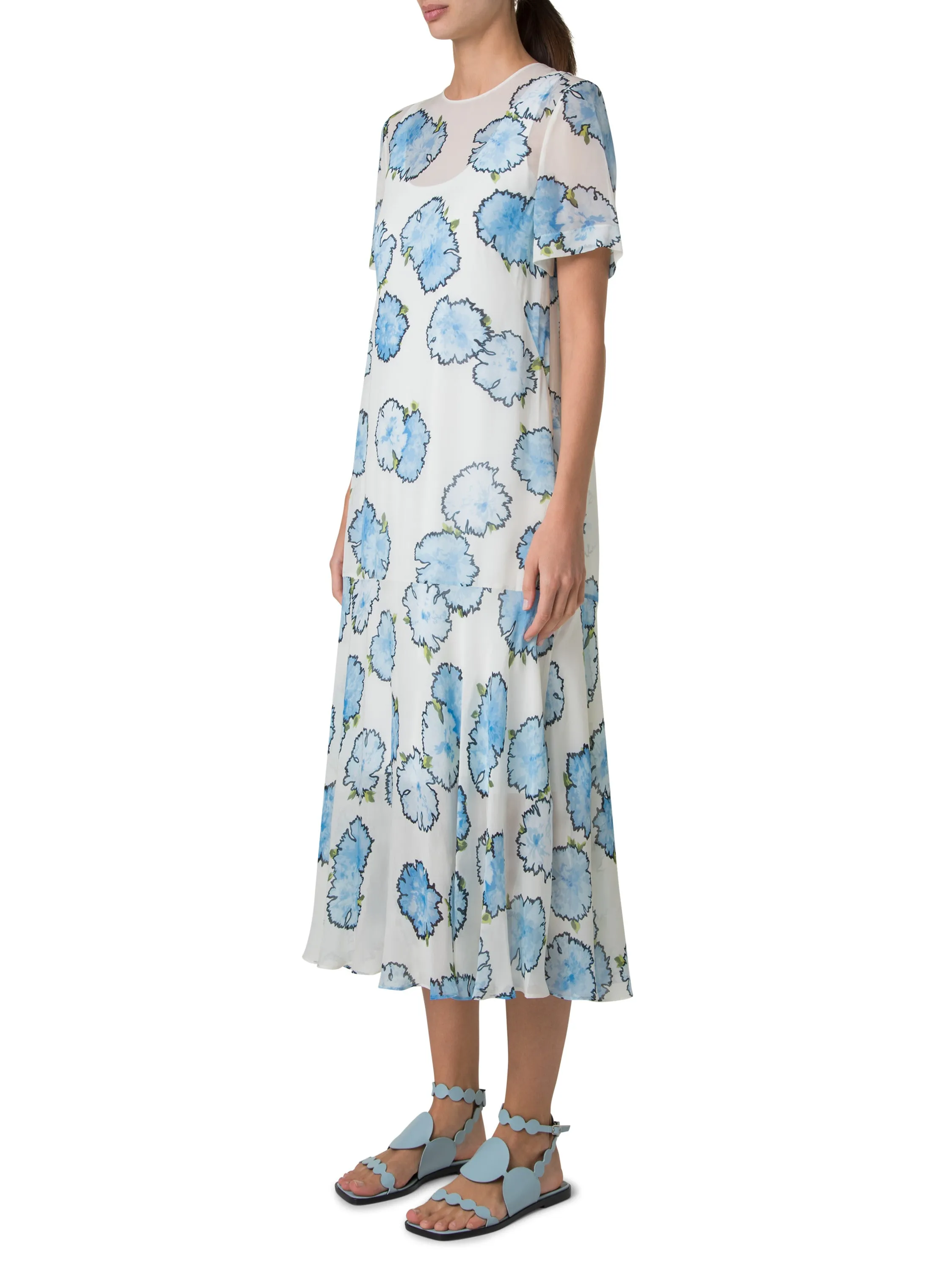 Dress - Sky Blue/Off-White