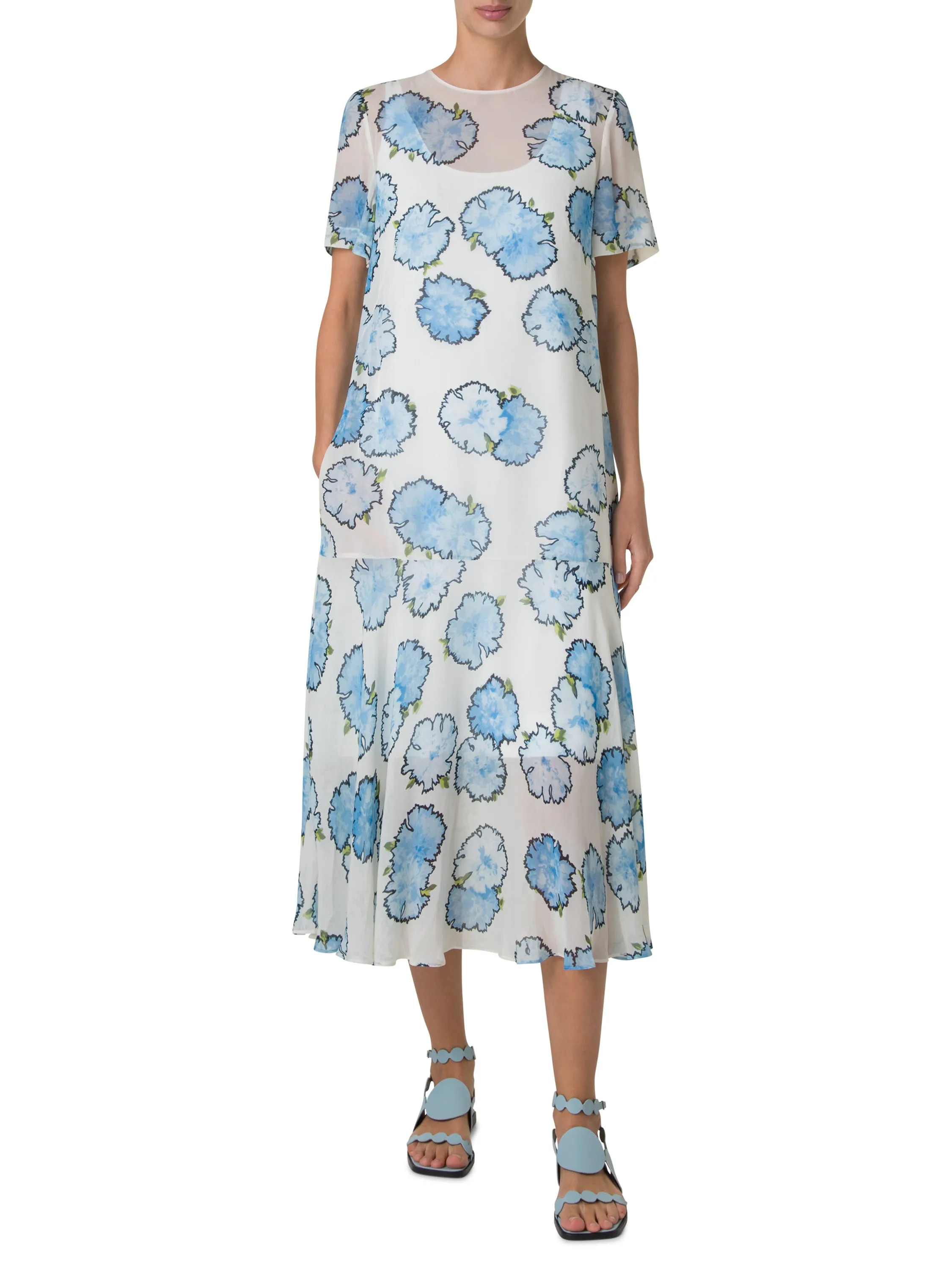 Dress - Sky Blue/Off-White