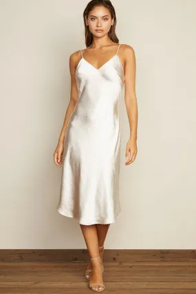 Eggshell Satin Slip Dress