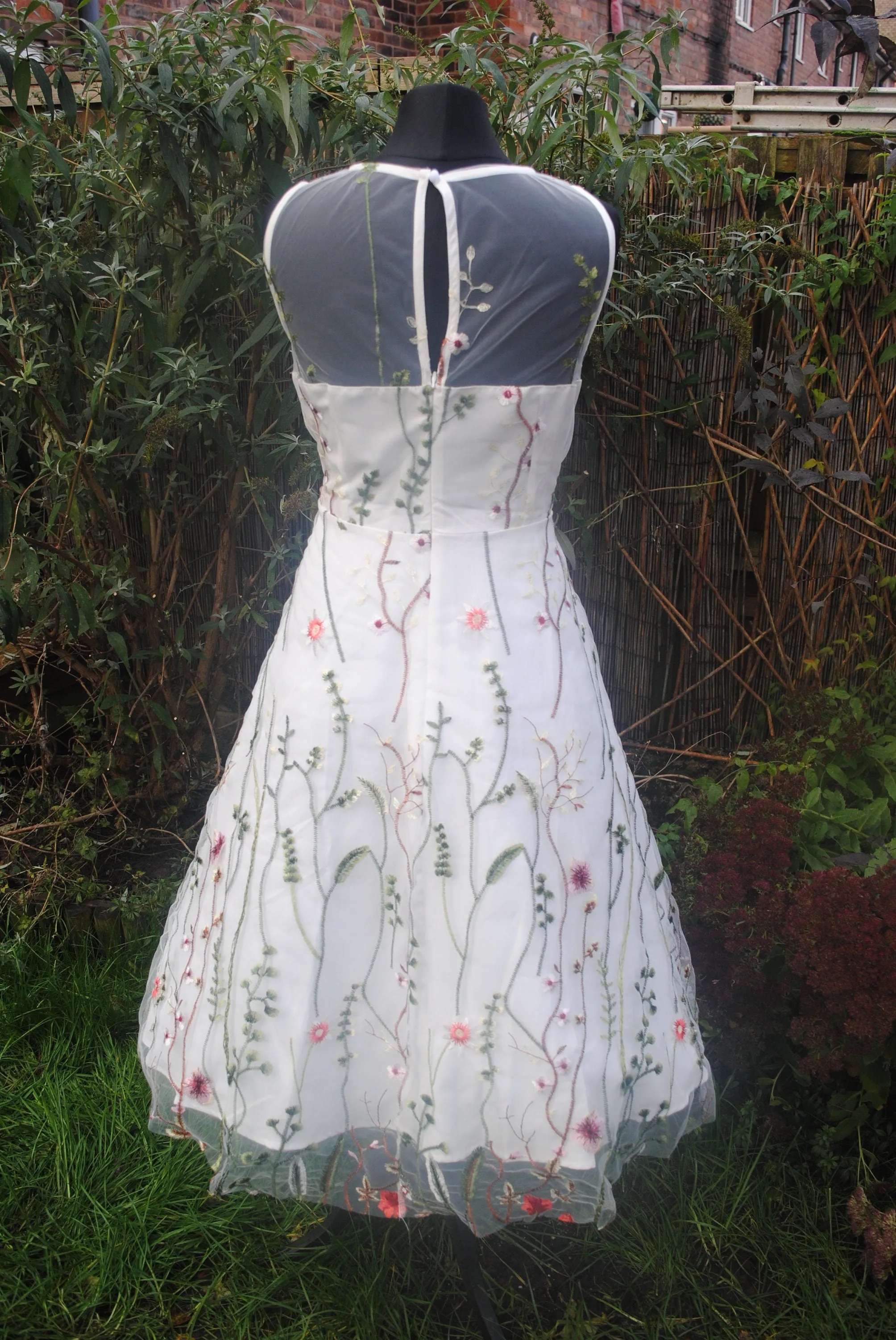Embroidered Flower Tulle Dress