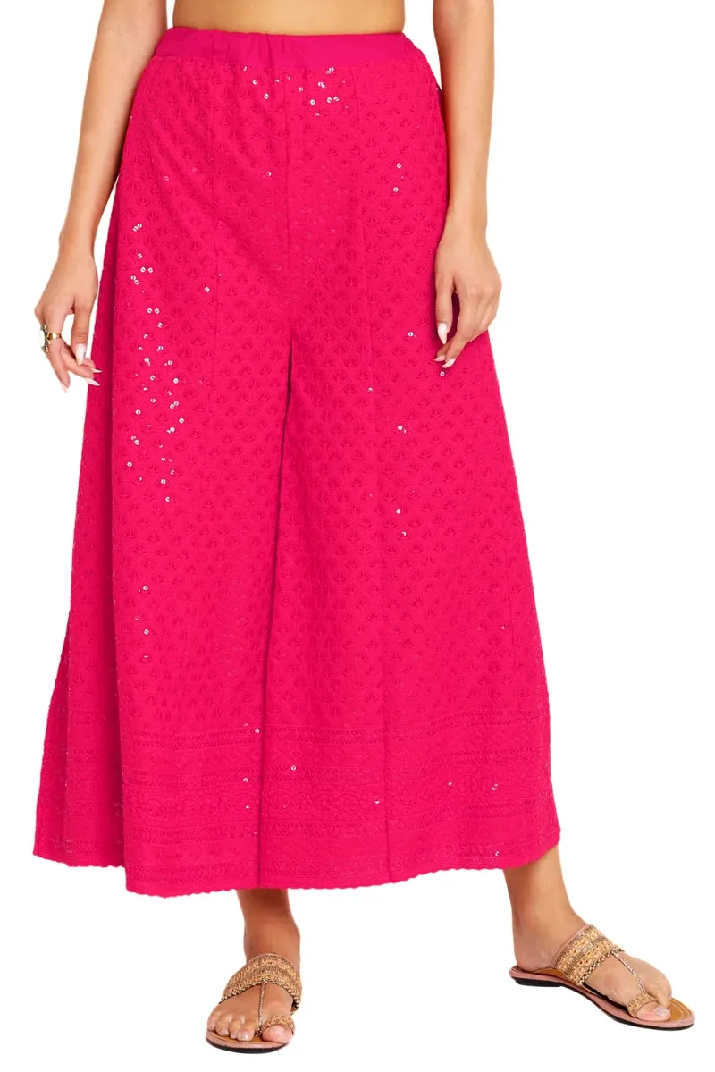 Embroidered Lucknowi Palazzo Pants