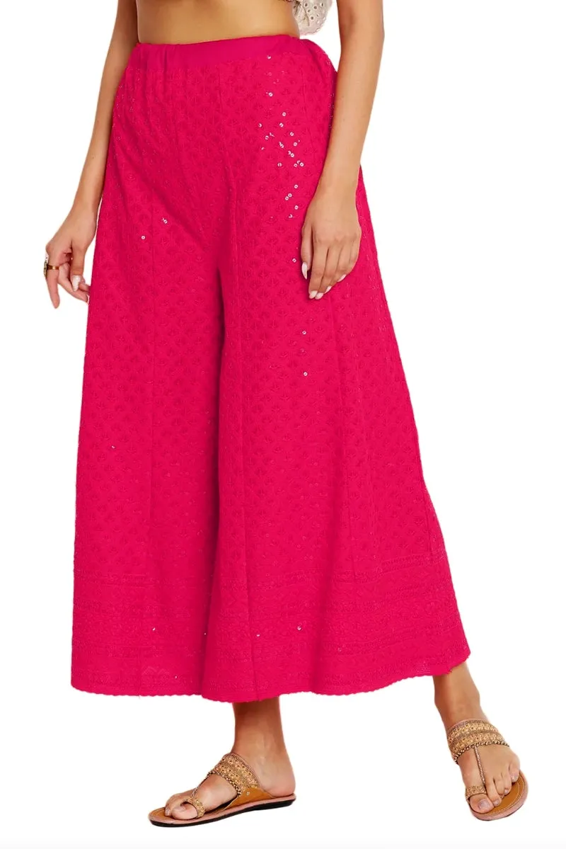 Embroidered Lucknowi Palazzo Pants