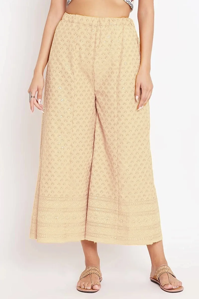 Embroidered Lucknowi Palazzo Pants