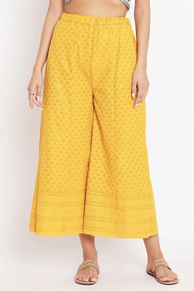 Embroidered Lucknowi Palazzo Pants