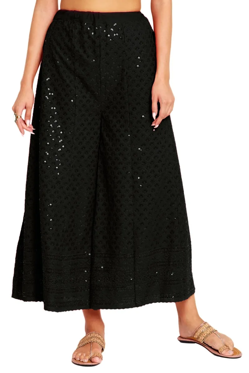 Embroidered Lucknowi Palazzo Pants