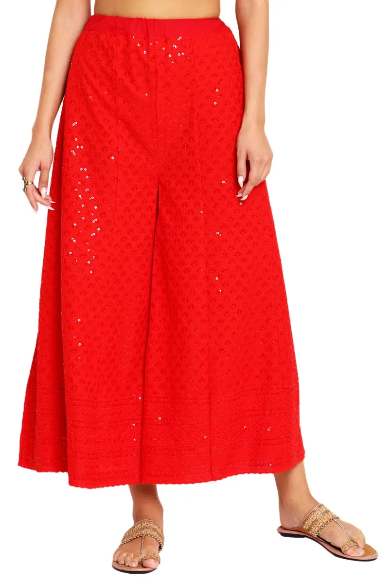 Embroidered Lucknowi Palazzo Pants