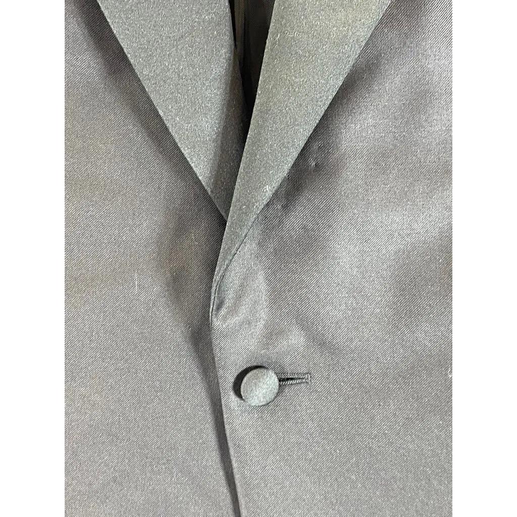 ERMENEGILDO ZEGNA Men's Solid Black Single-Button Wool Tuxedo Coat SZ 50R