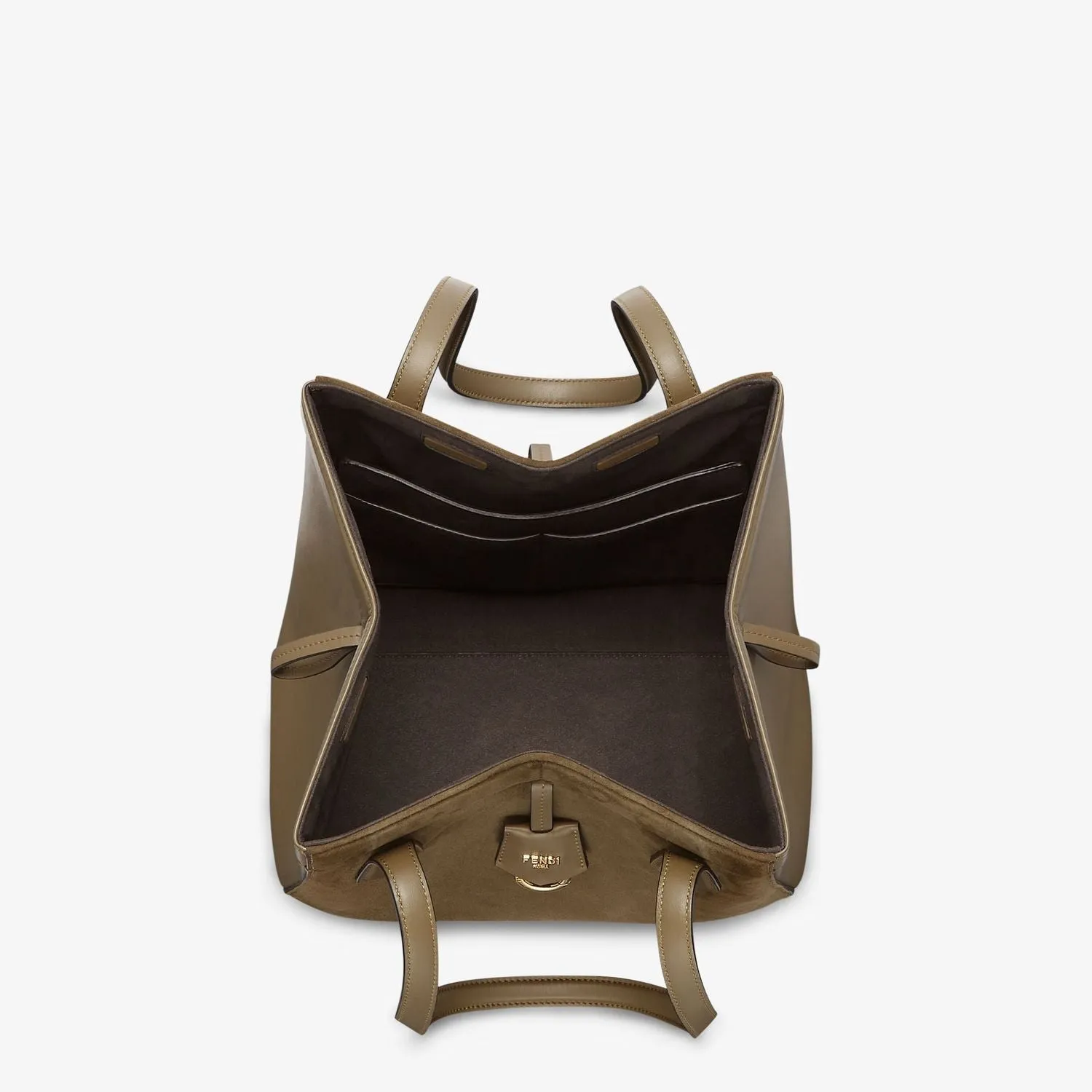 FENDI Origami Medium Handbag in Military Brown