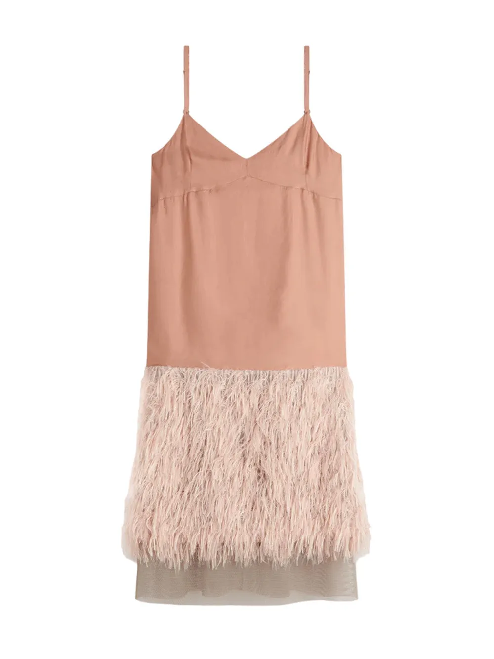 Fringe Slip Dress (Lpink)