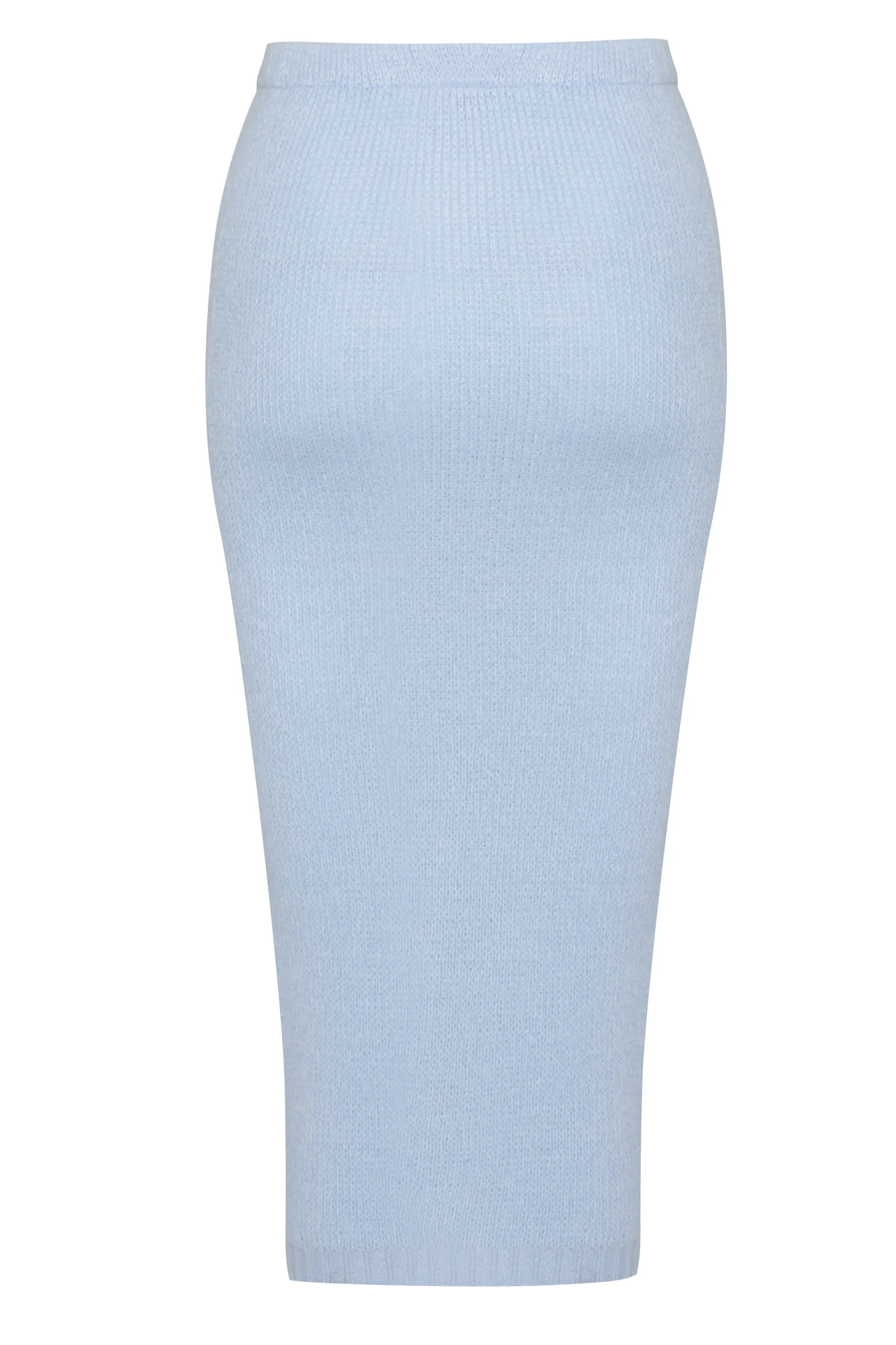 Glamorous Powder Blue Knitted Midi Skirt