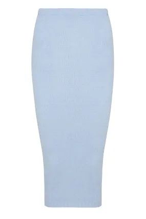 Glamorous Powder Blue Knitted Midi Skirt